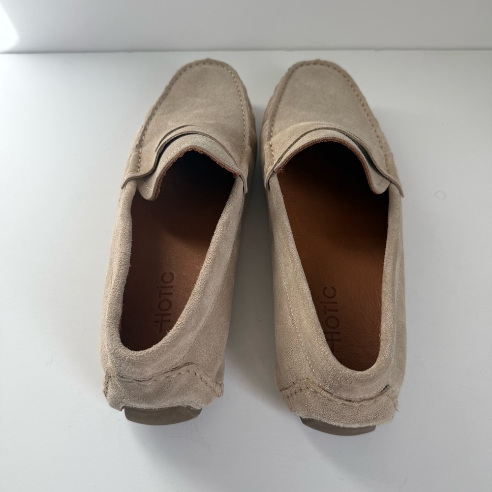 Men's Beige Suede Loafers Hotic - Picture 5 of 12
